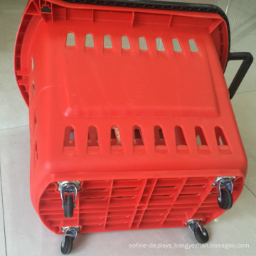 Rolling Basket Supermarket Shopping Handle Basket Cart